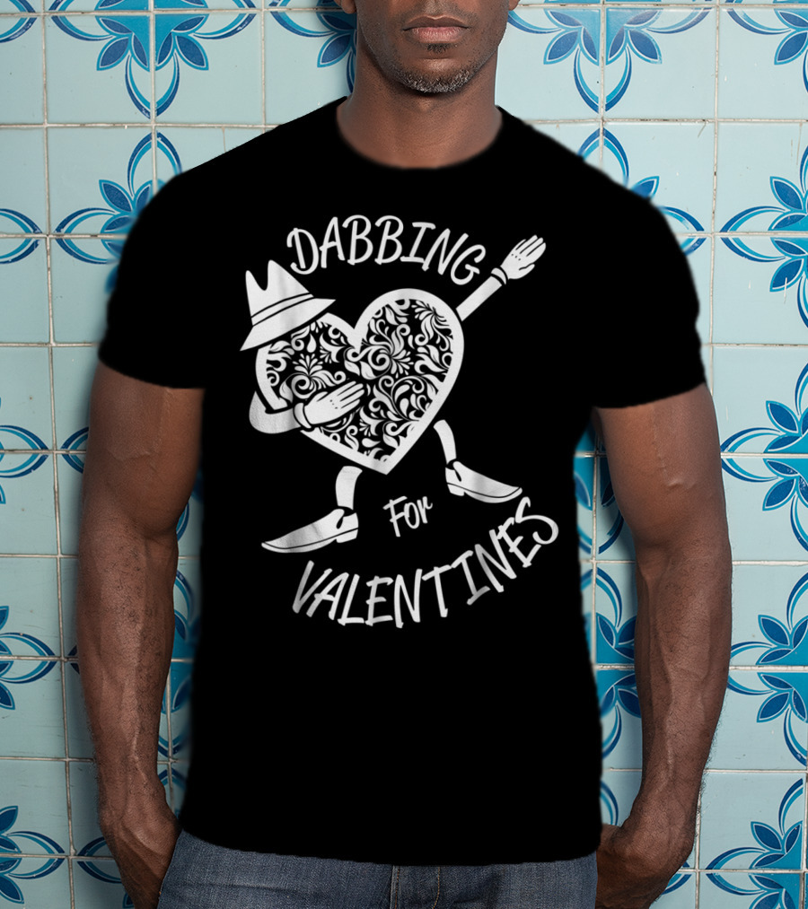 Dabbing For Valentines Heart Day Boyfriend T-Shirt