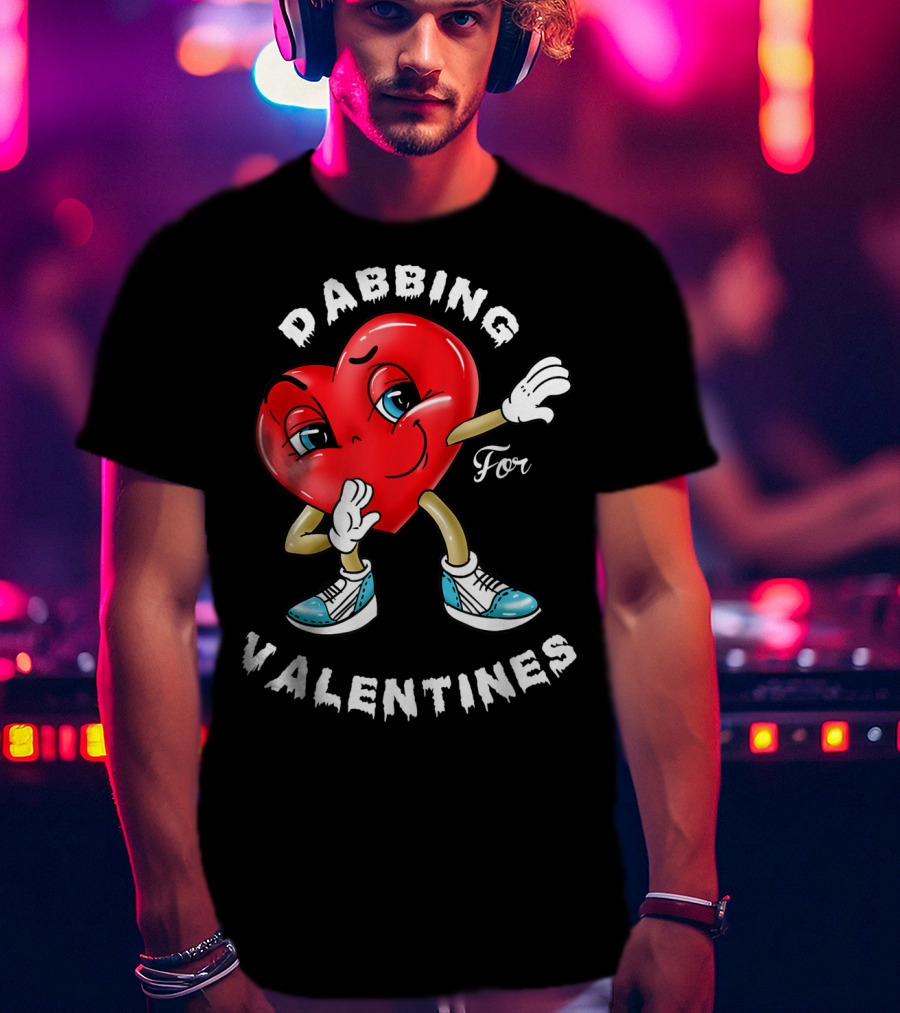 Dabbing Valentines Heart For Girlfriend T-Shirt