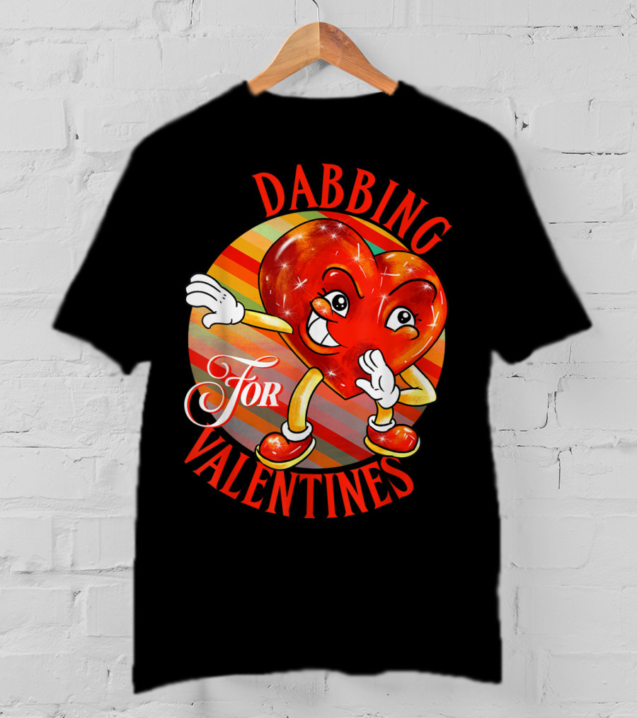 Dabbing Heart For Valentines Vintage Sunrise T-Shirt