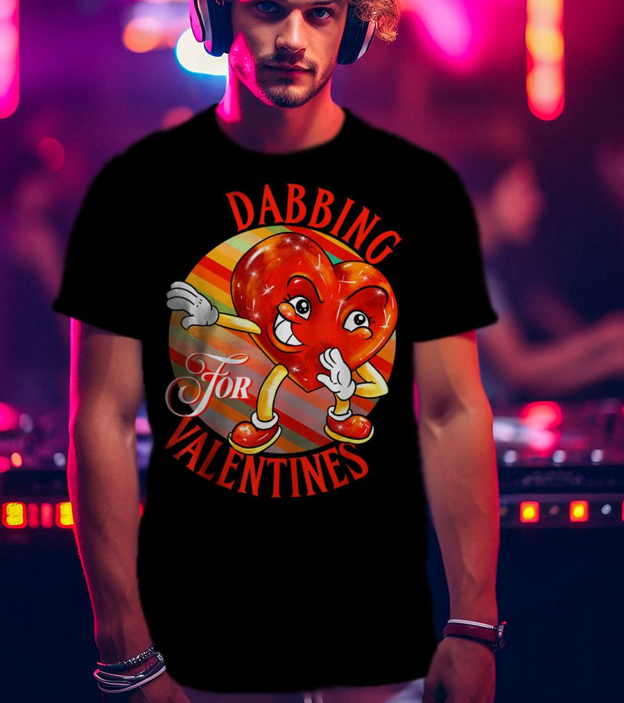 Dabbing Heart For Valentines Vintage Sunrise T-Shirt