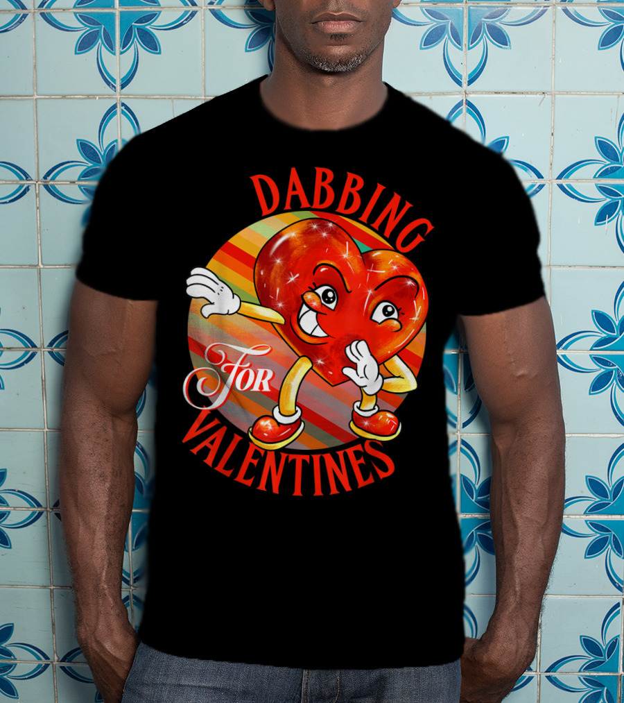 Dabbing Heart For Valentines Vintage Sunrise T-Shirt