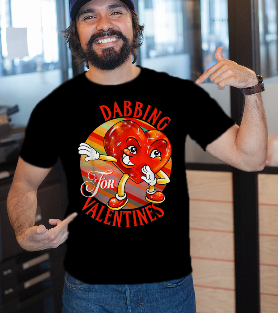 Dabbing Heart For Valentines Vintage Sunrise T-Shirt