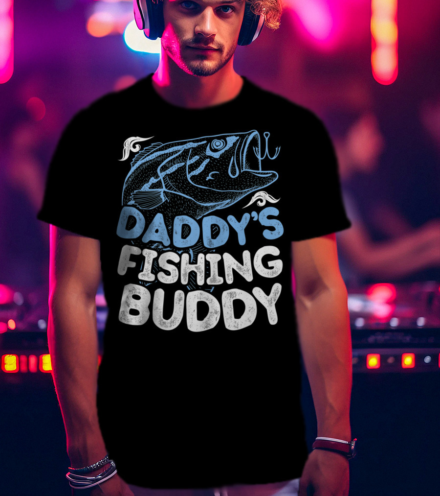 Daddy's Fishing Buddy Kids Fishing Fish Hook Fun T-Shirt