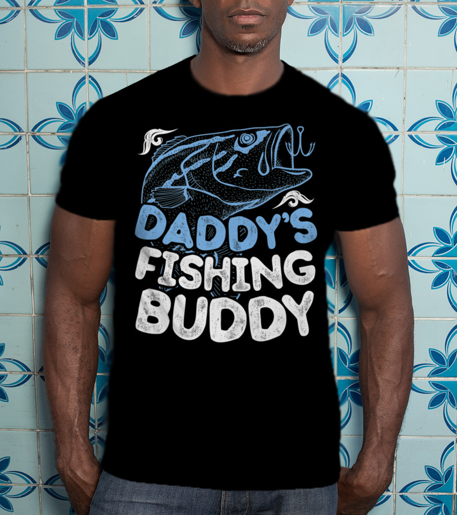 Daddy's Fishing Buddy Kids Fishing Fish Hook Fun T-Shirt