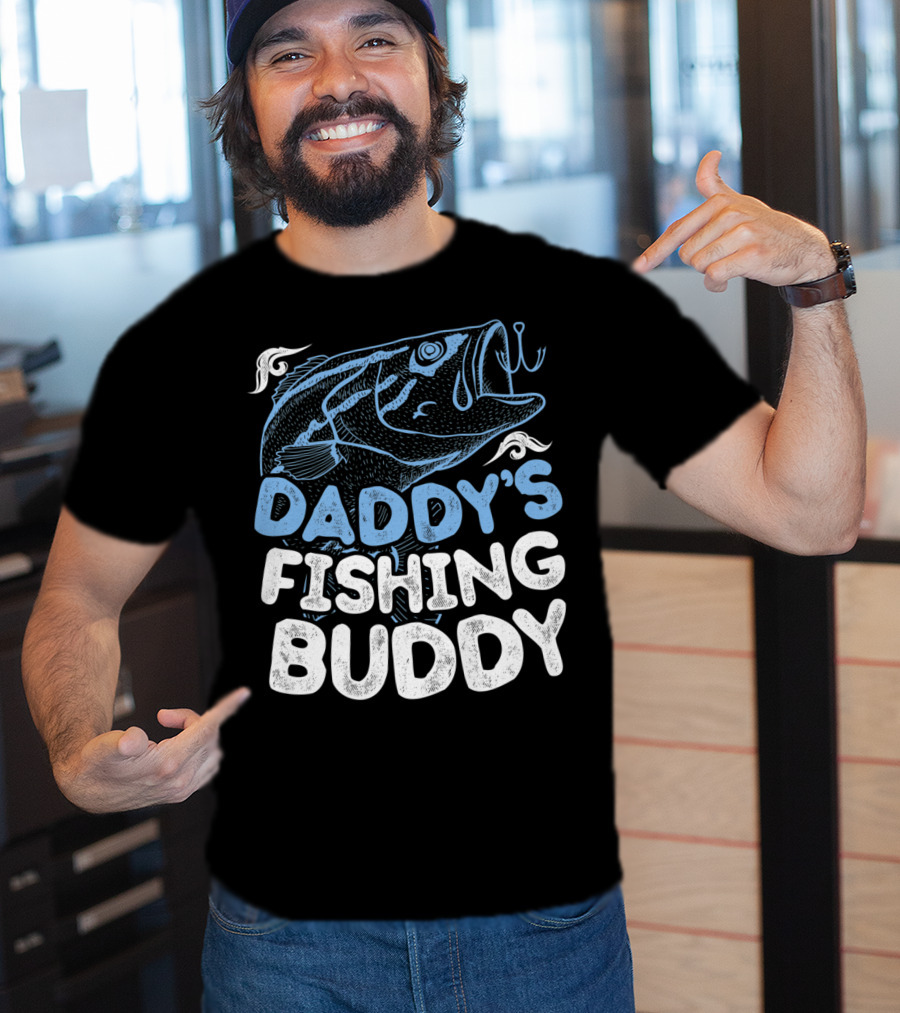 Daddy's Fishing Buddy Kids Fishing Fish Hook Fun T-Shirt