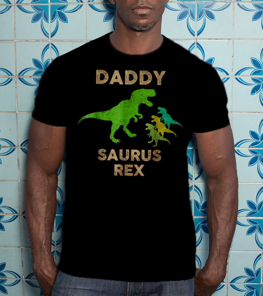 DADDY SAURUS REX Dinosaur Family T-Shirt