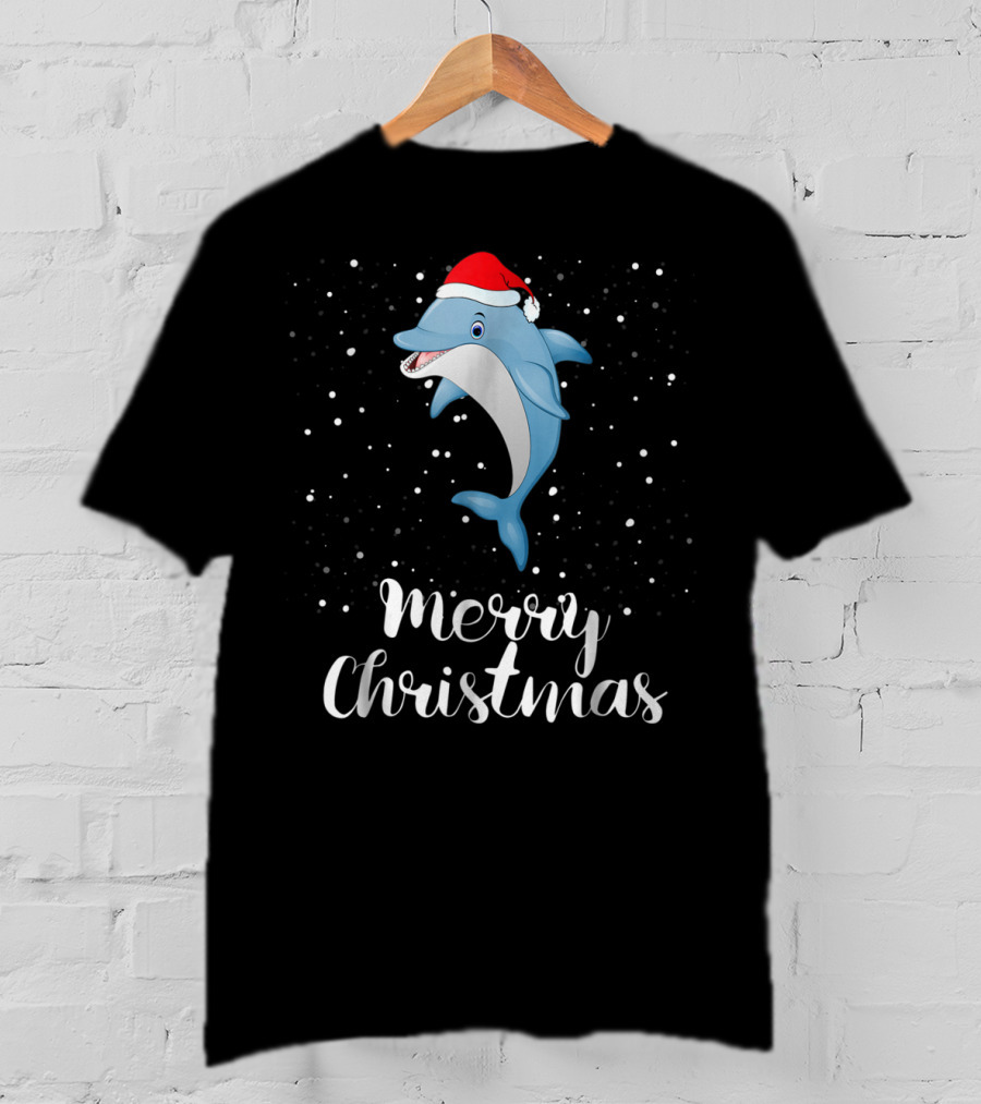 Merry Christmas Dolphin Family Group Matching Holiday T-Shirt