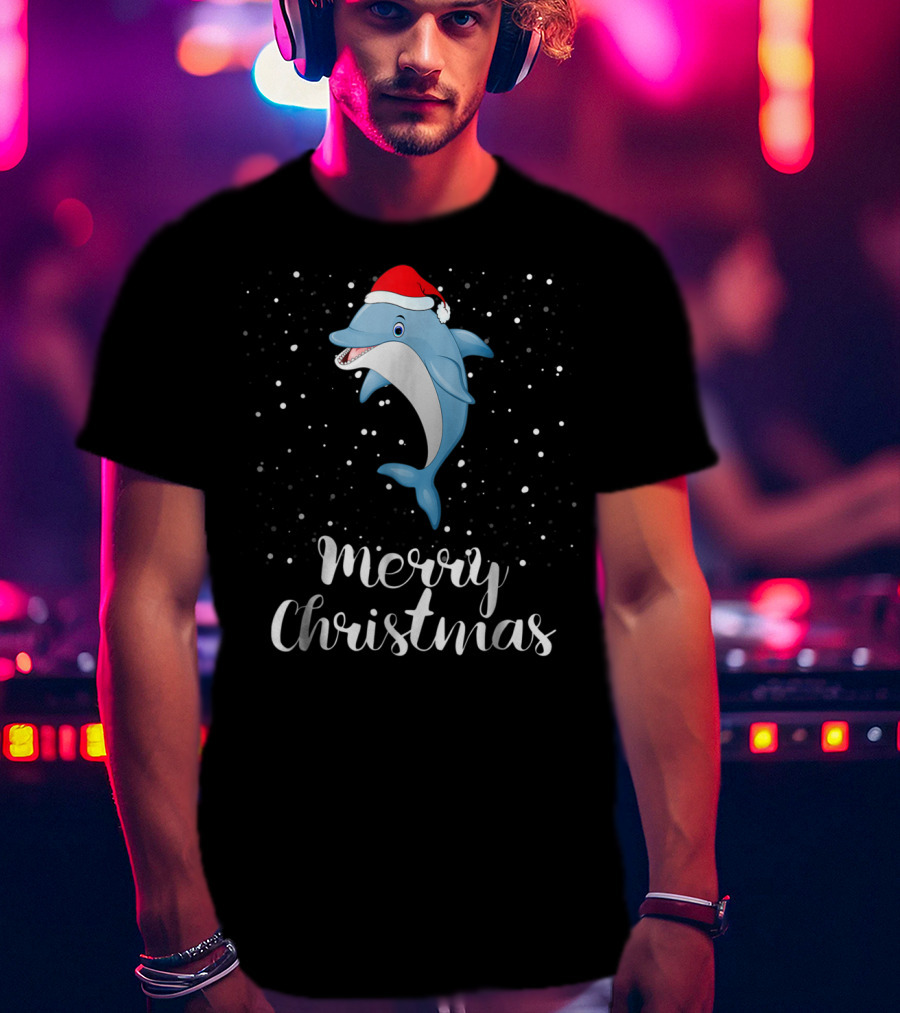 Merry Christmas Dolphin Family Group Matching Holiday T-Shirt