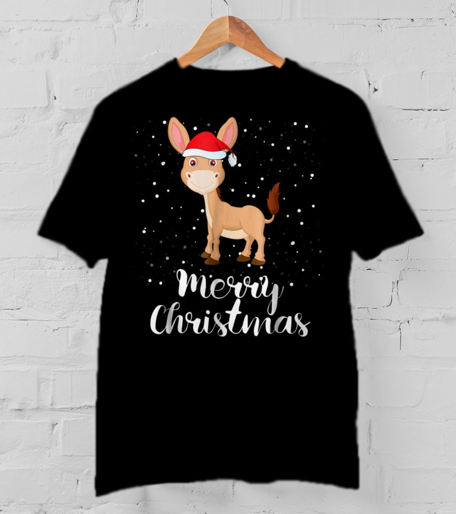 Merry Christmas Donkey Funny Matching Family Group T-Shirt