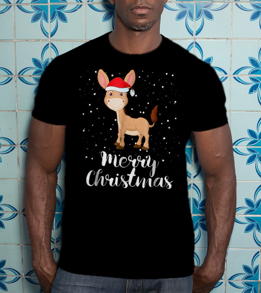 Merry Christmas Donkey Funny Matching Family Group T-Shirt