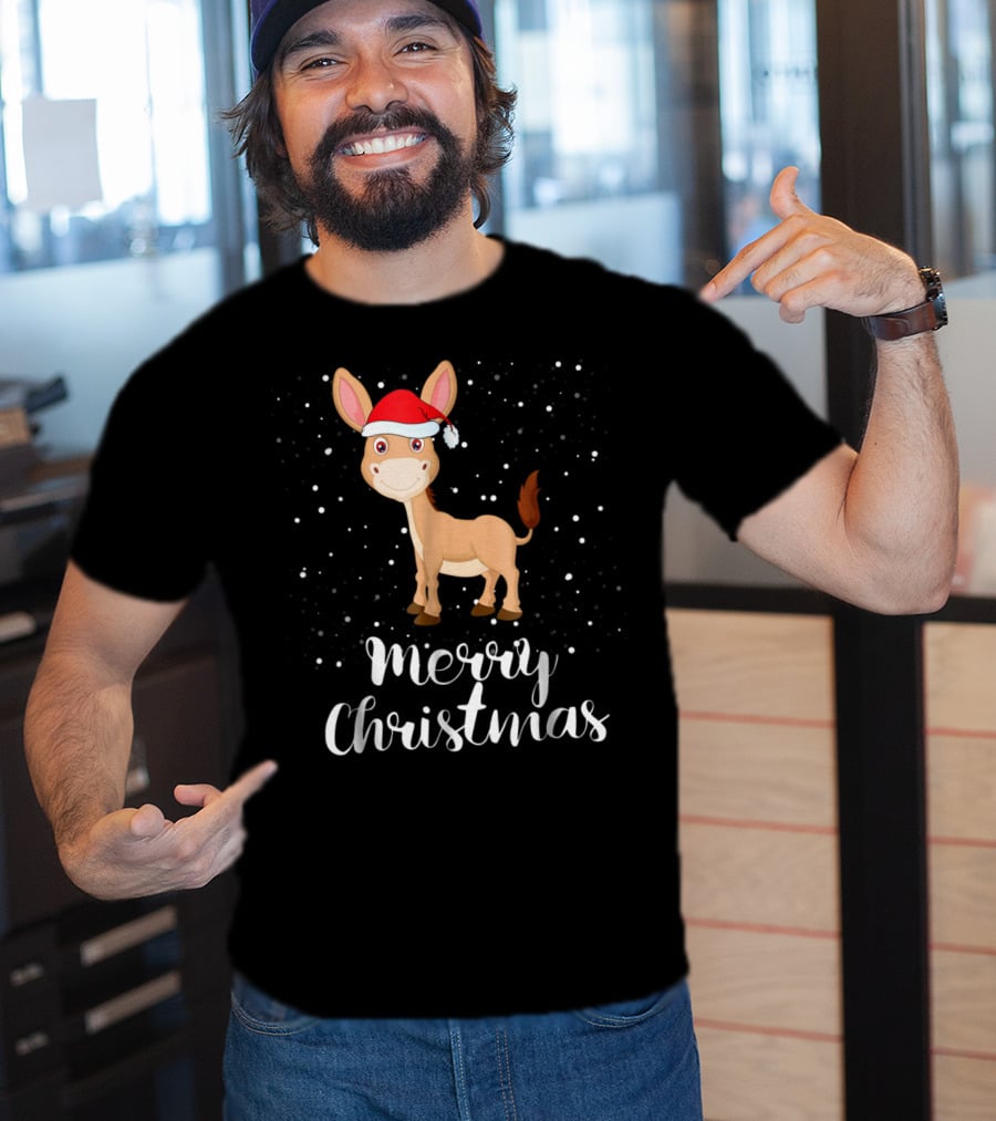 Merry Christmas Donkey Funny Matching Family Group T-Shirt