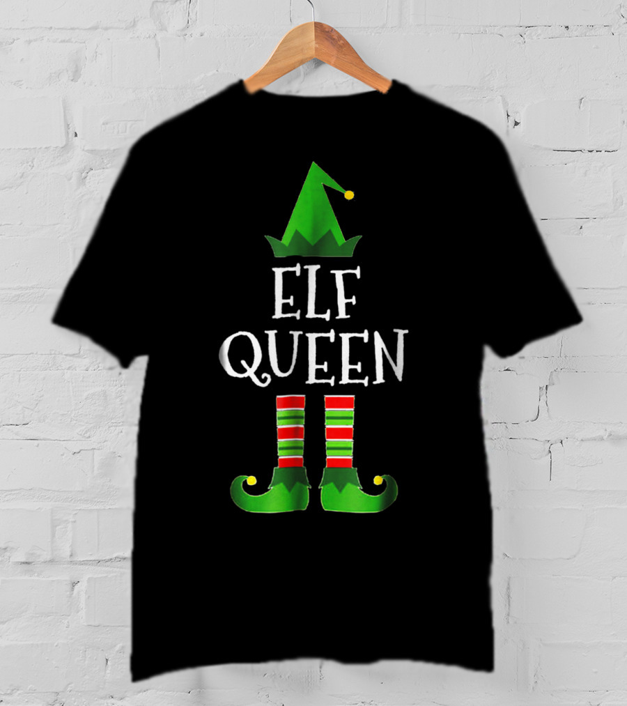 Elf Queen Family Group Christmas Matching T-Shirt