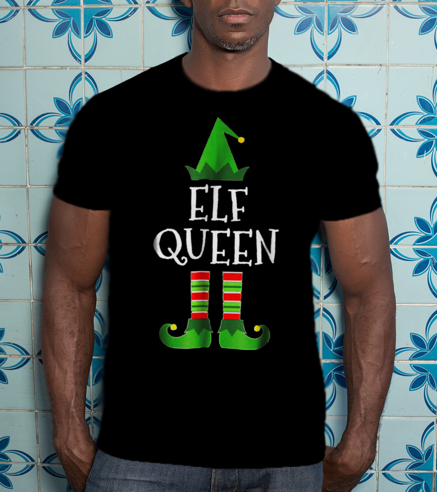 Elf Queen Family Group Christmas Matching T-Shirt