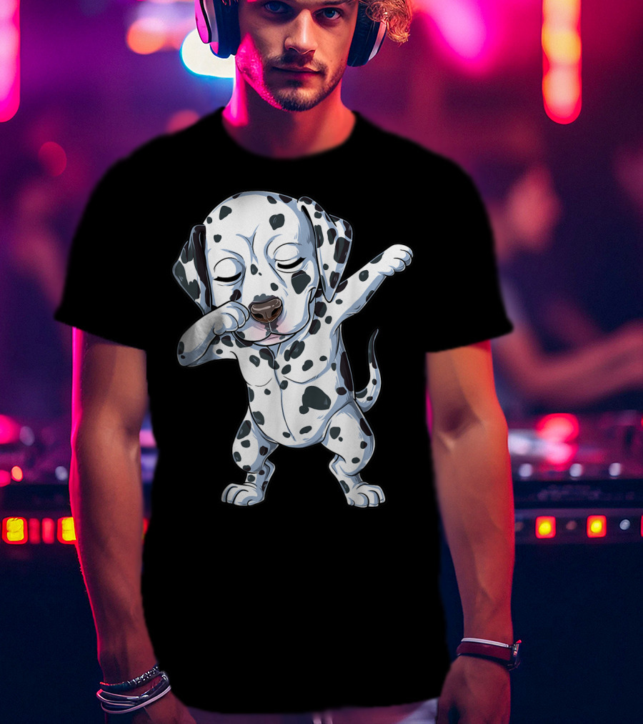 Dalmatian Dabbing Dog Lover Kids Boys Dab T-Shirt