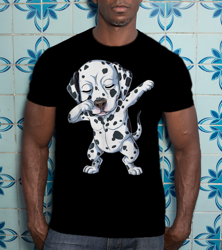 Dalmatian Dabbing Dog Lover Kids Boys Dab T-Shirt