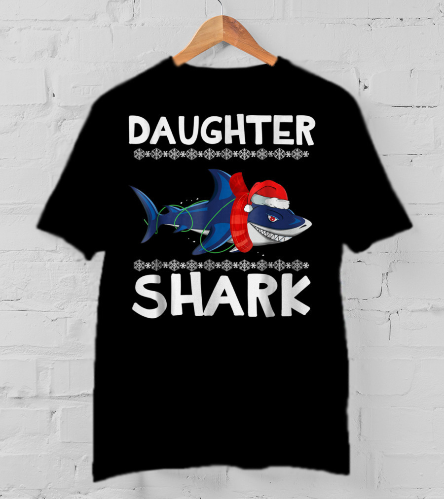 Daughter Shark Santa Hat Ugly Christmas T-Shirt