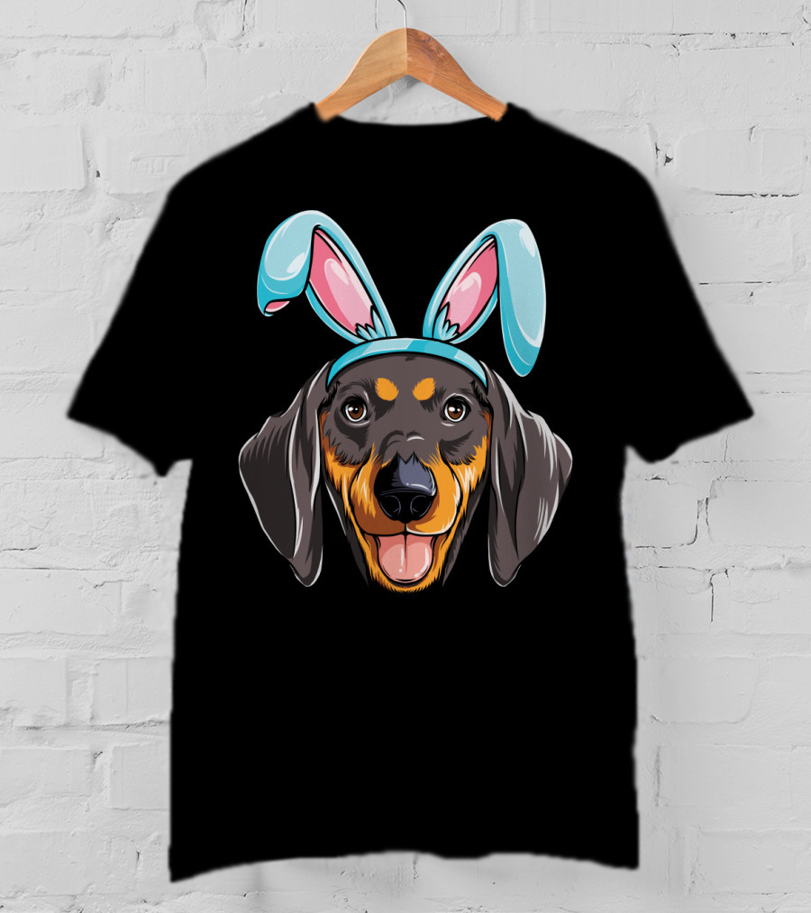 Easter Bunny Ears Dachshund Dog Boys Girl T-Shirt