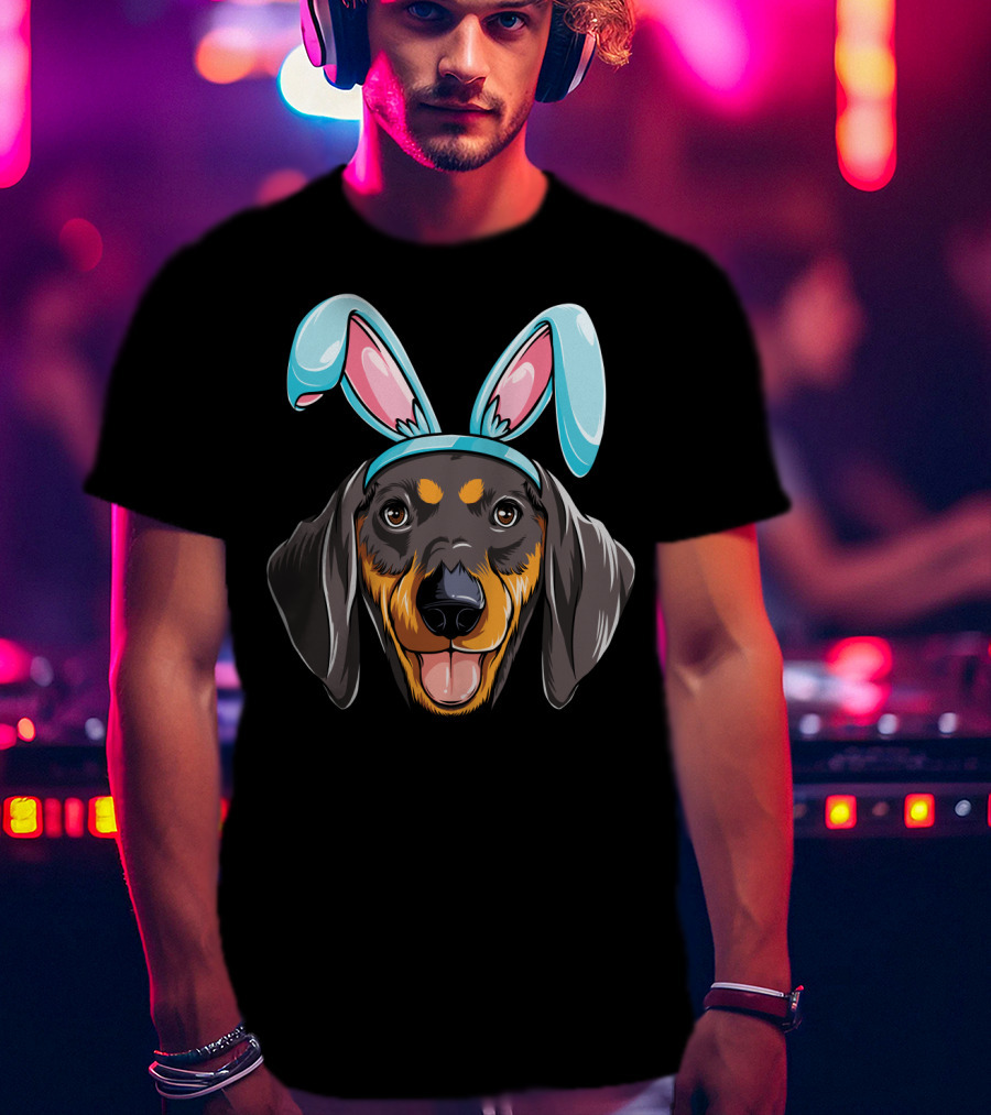 Easter Bunny Ears Dachshund Dog Boys Girl T-Shirt