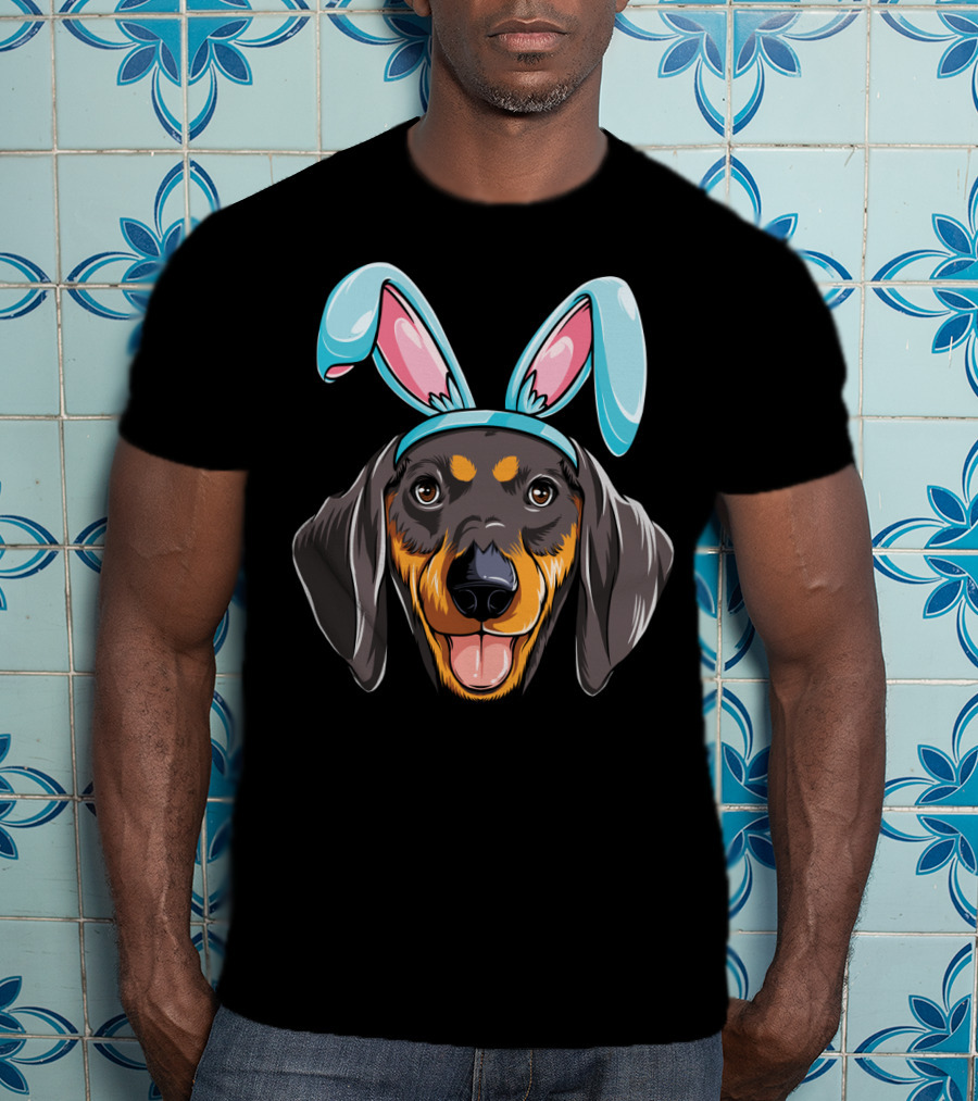 Easter Bunny Ears Dachshund Dog Boys Girl T-Shirt