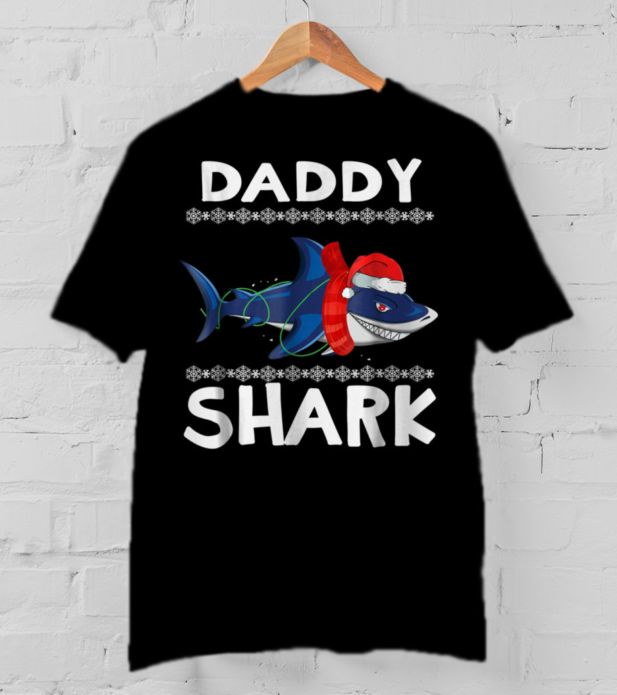 Daddy Shark Ugly Christmas Family Holiday T-Shirt