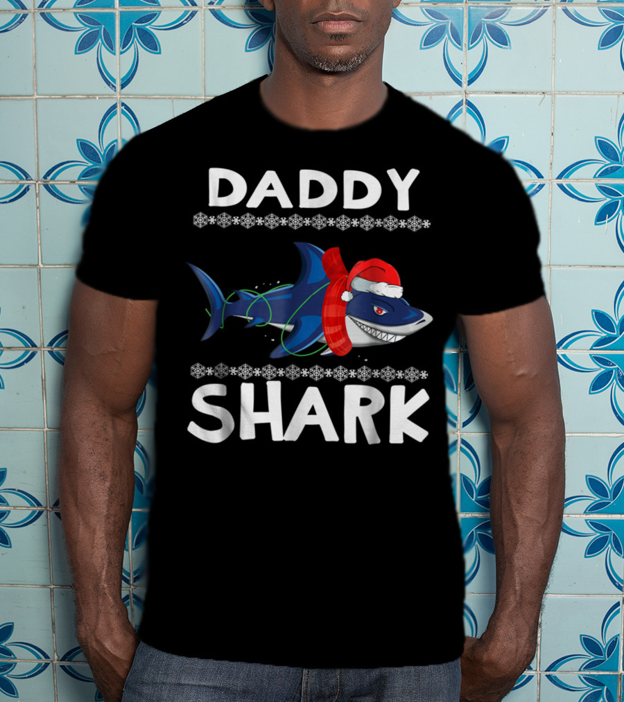 Daddy Shark Ugly Christmas Family Holiday T-Shirt