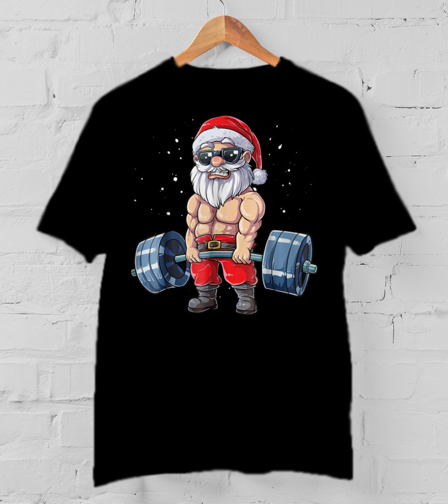 Santa Deadlift Fitness Christmas Gym Xmas Men T-Shirt