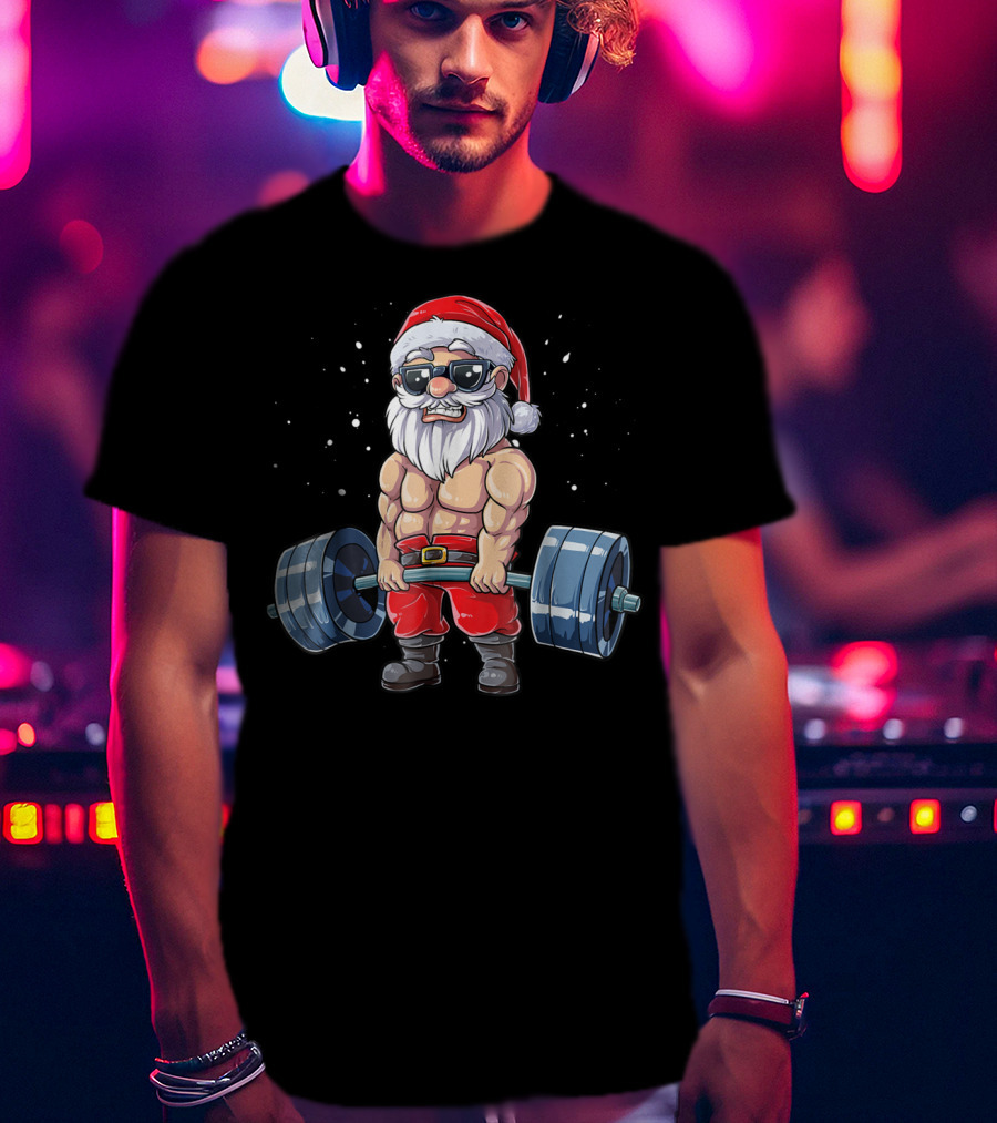Santa Deadlift Fitness Christmas Gym Xmas Men T-Shirt