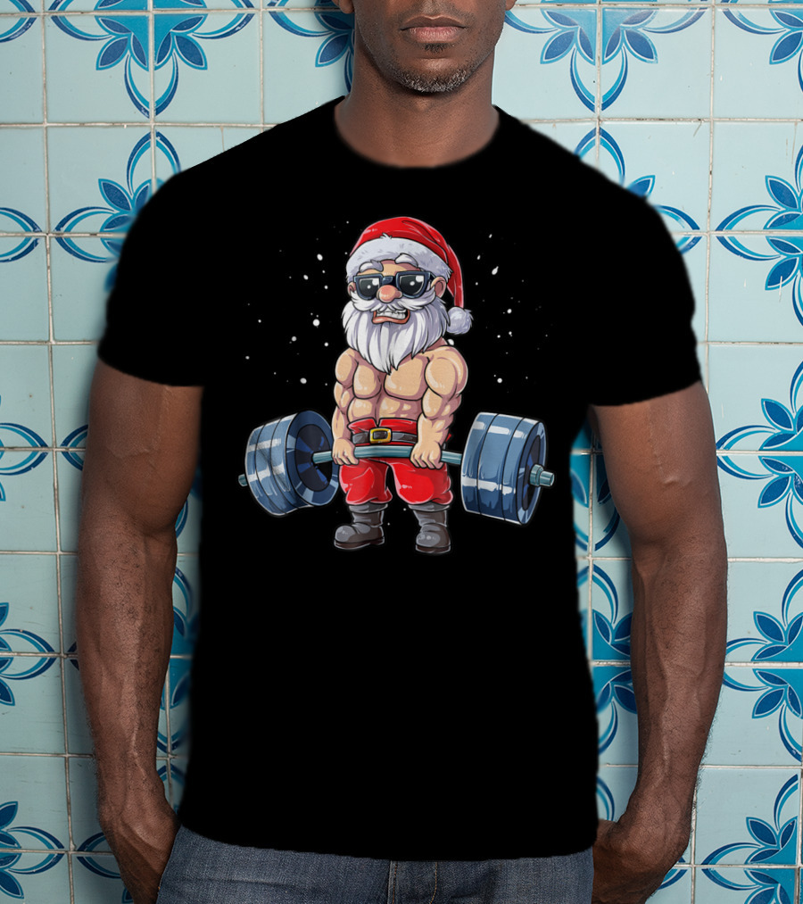 Santa Deadlift Fitness Christmas Gym Xmas Men T-Shirt