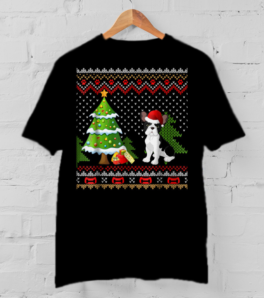 French Bulldogs Santa Christmas Tree Presents Holiday T-Shirt