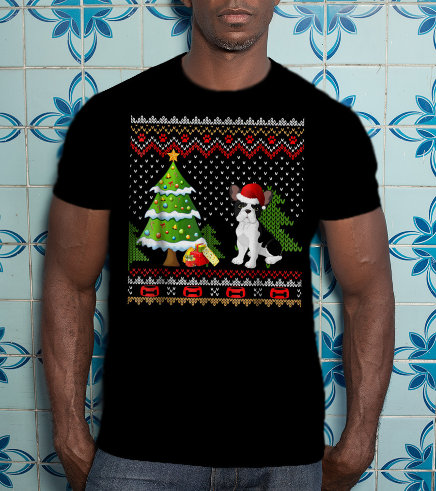 French Bulldogs Santa Christmas Tree Presents Holiday T-Shirt