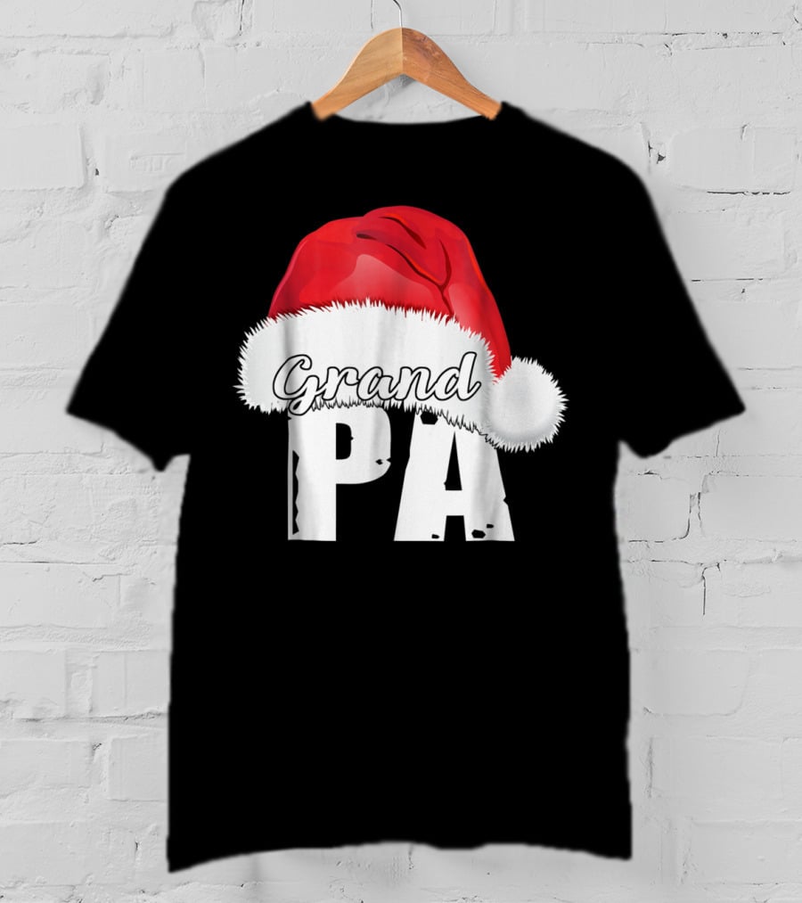 Grandpa Christmas Santa Hat Family Matching T-Shirt