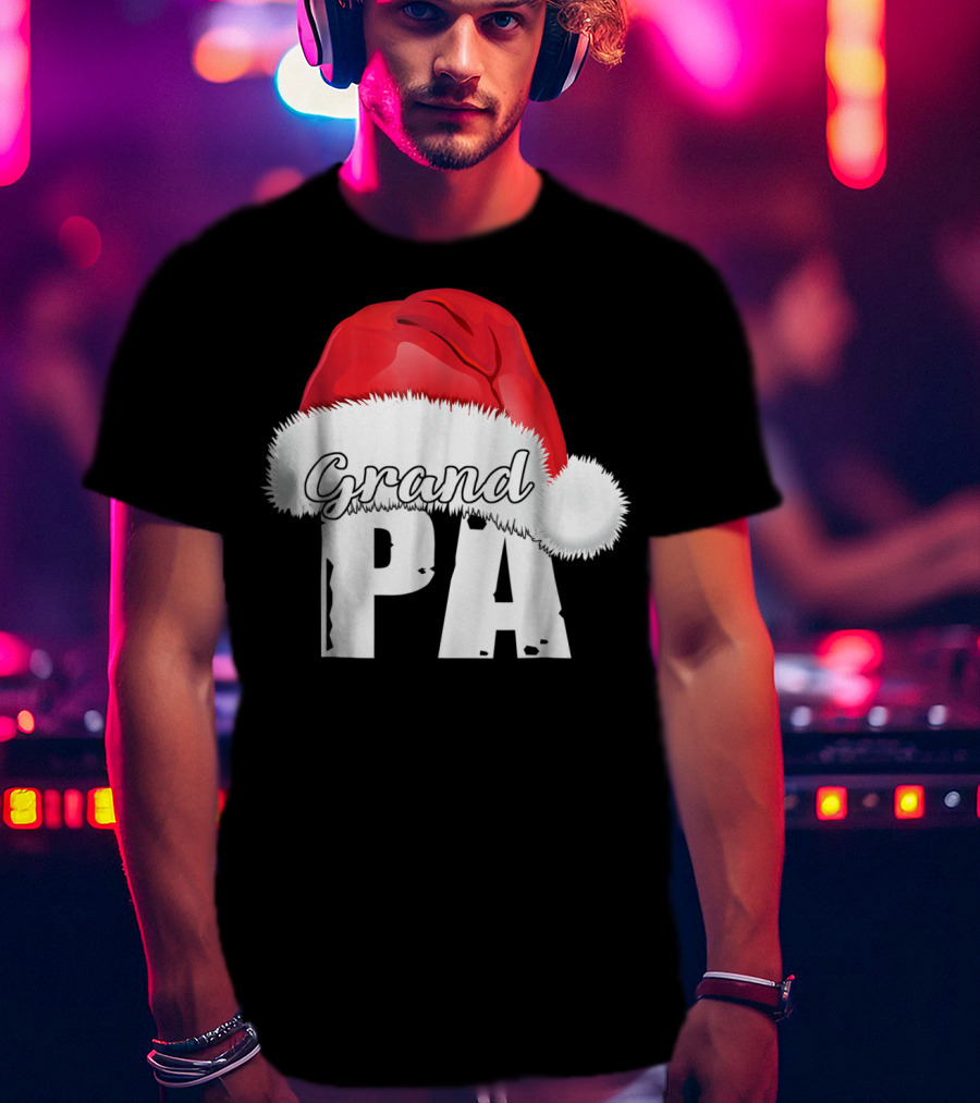 Grandpa Christmas Santa Hat Family Matching T-Shirt
