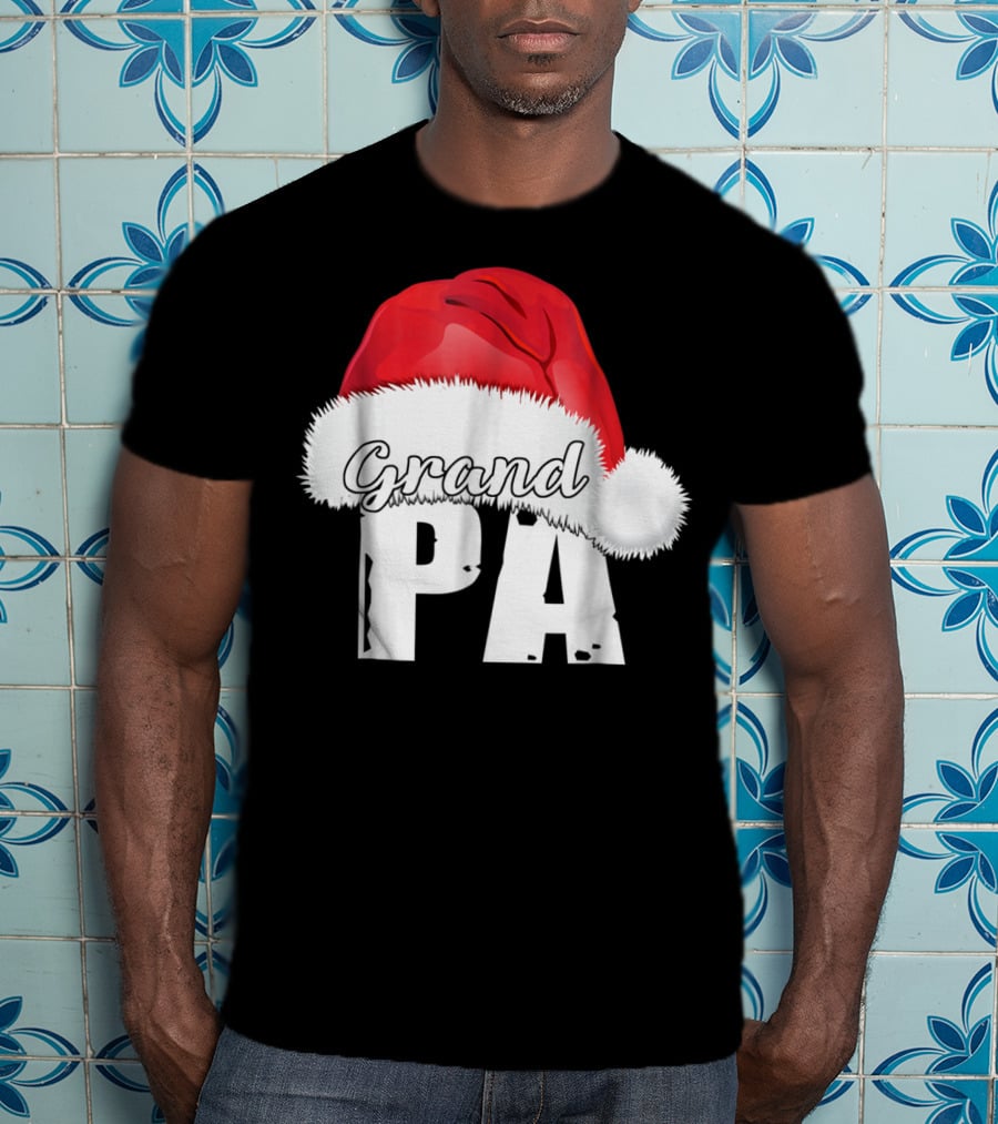 Grandpa Christmas Santa Hat Family Matching T-Shirt