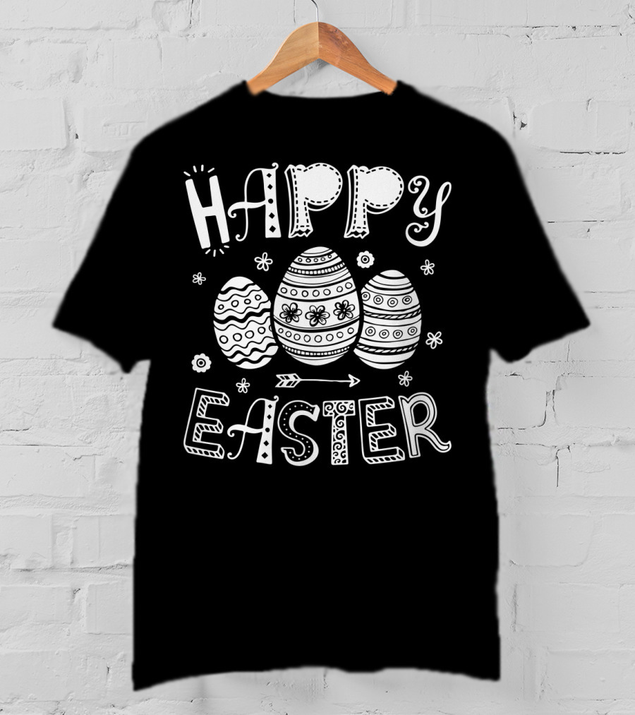 Happy Easter Eggs Women Men Kids Bunny T-Shirt