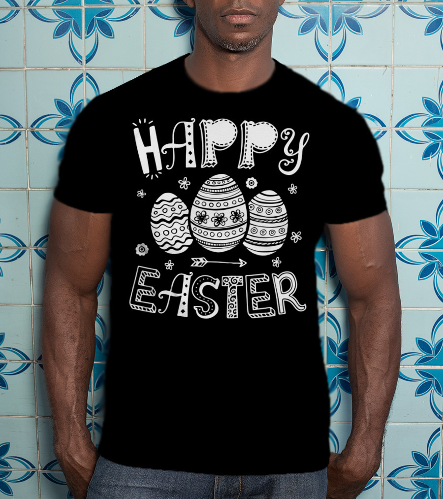Happy Easter Eggs Women Men Kids Bunny T-Shirt