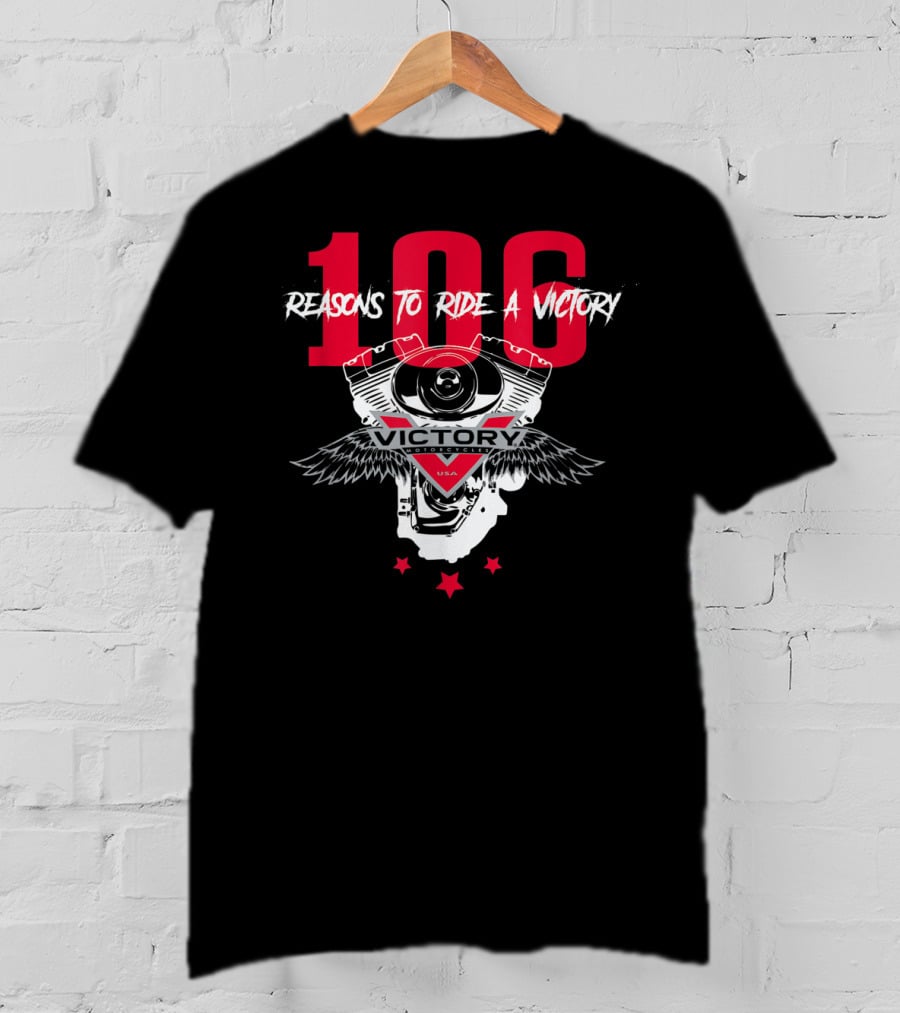 106 Reasons To Ride A Victory Engine Winged Stars USA T-Shirt