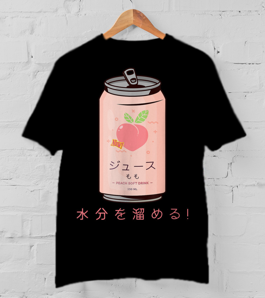 90s Japanese Aesthetic Peach Soft Drink Juice Can 150ML T-Shirt