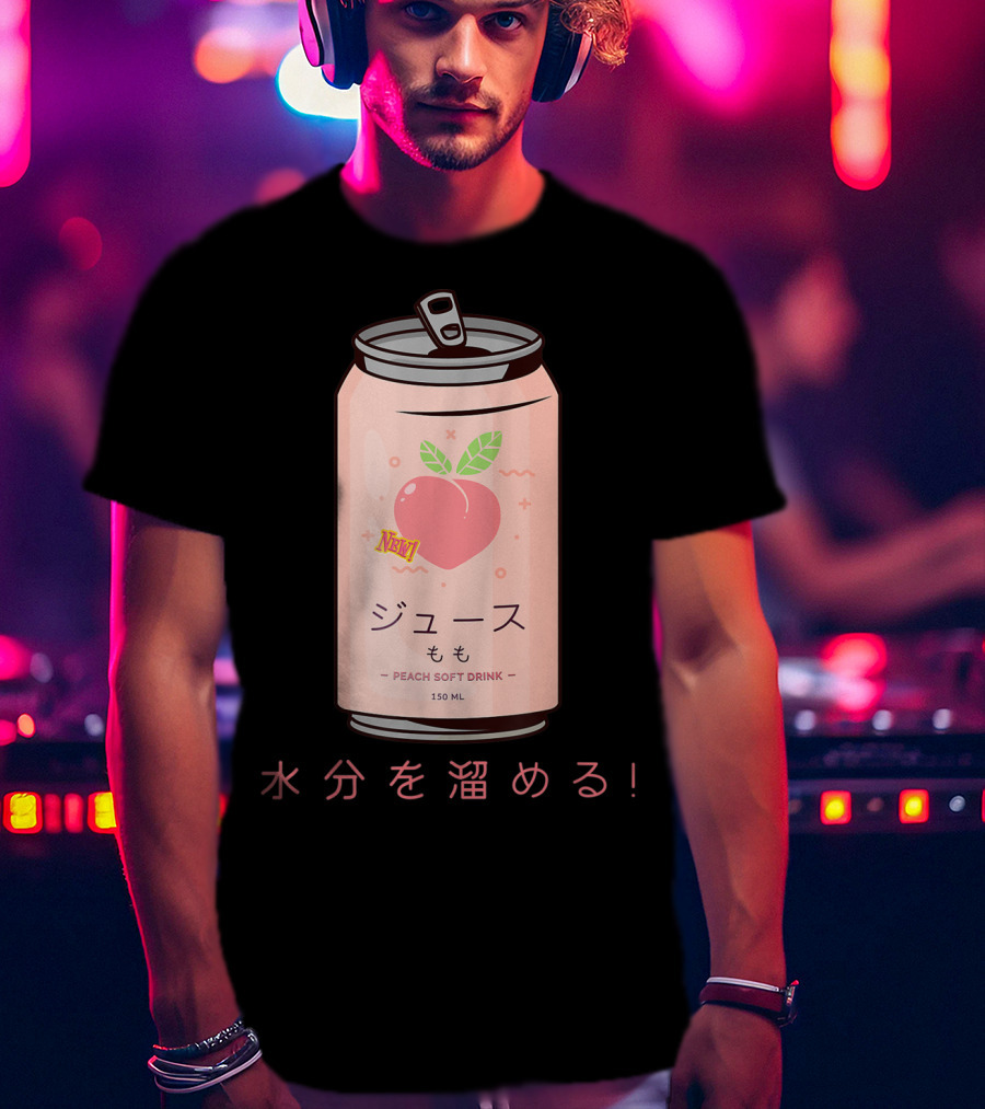 90s Japanese Aesthetic Peach Soft Drink Juice Can 150ML T-Shirt