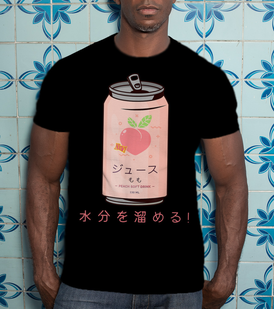 90s Japanese Aesthetic Peach Soft Drink Juice Can 150ML T-Shirt