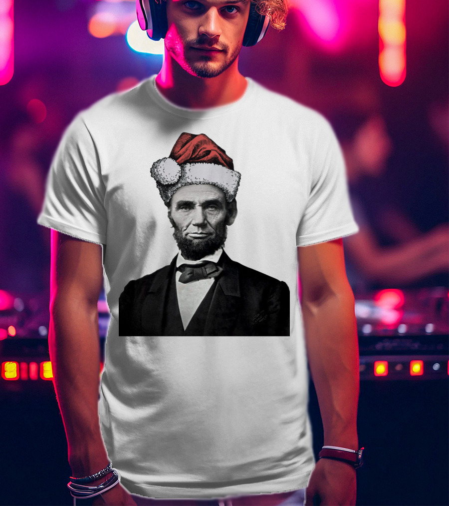 Abraham Lincoln Santa Hat T-Shirt