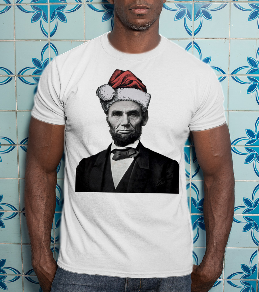 Abraham Lincoln Santa Hat T-Shirt