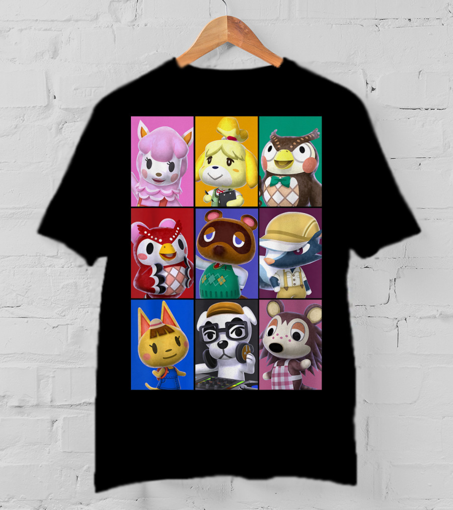 Animal Crossing Character Grid Featuring Isabelle And Tom Nook T-Shirt