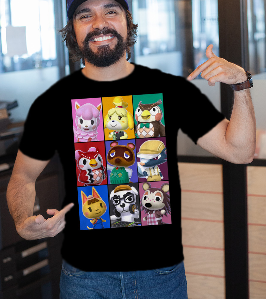 Animal Crossing Character Grid Featuring Isabelle And Tom Nook T-Shirt