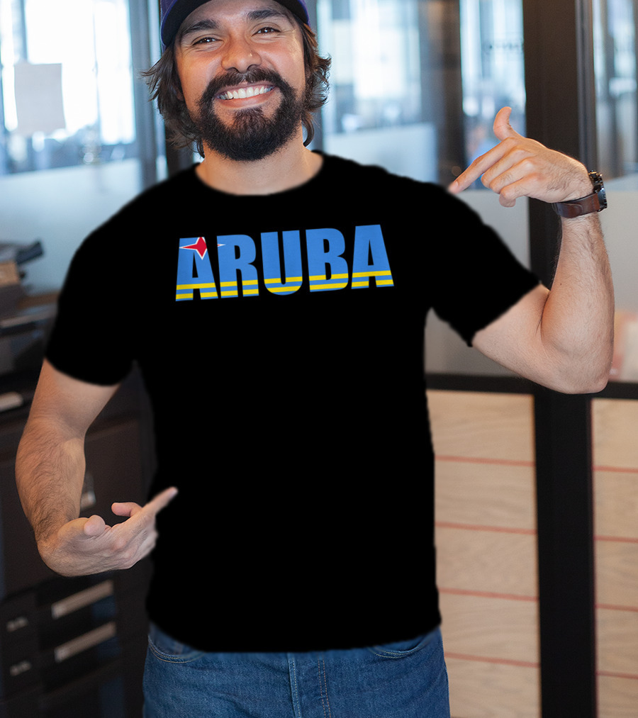 Aruba Flag Caribbean Vacation Travel Beach T-Shirt