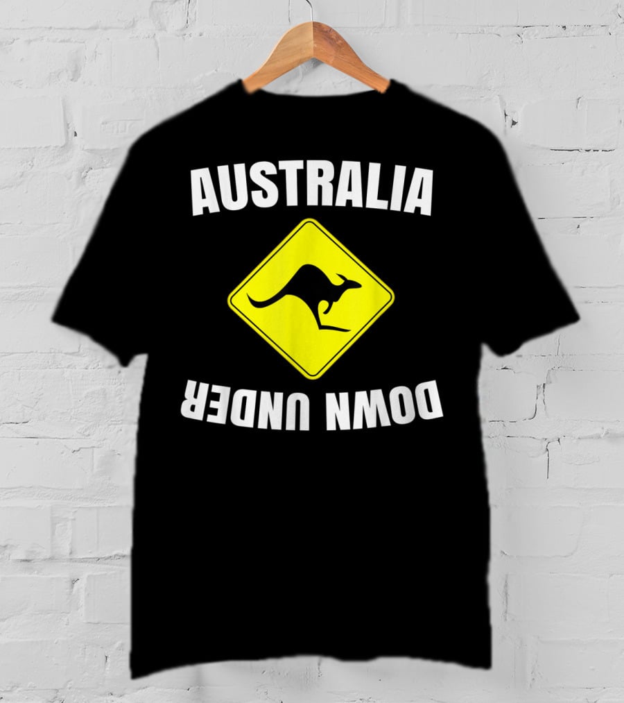 Australia Down Under Kangaroo Road Sign T-Shirt
