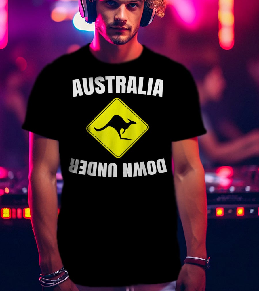 Australia Down Under Kangaroo Road Sign T-Shirt