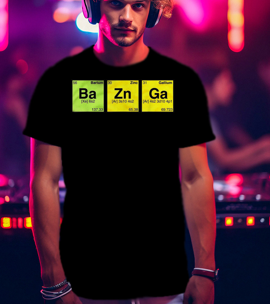 Bazinga Periodic Table Ba Zn Ga Chemistry Elements T-Shirt