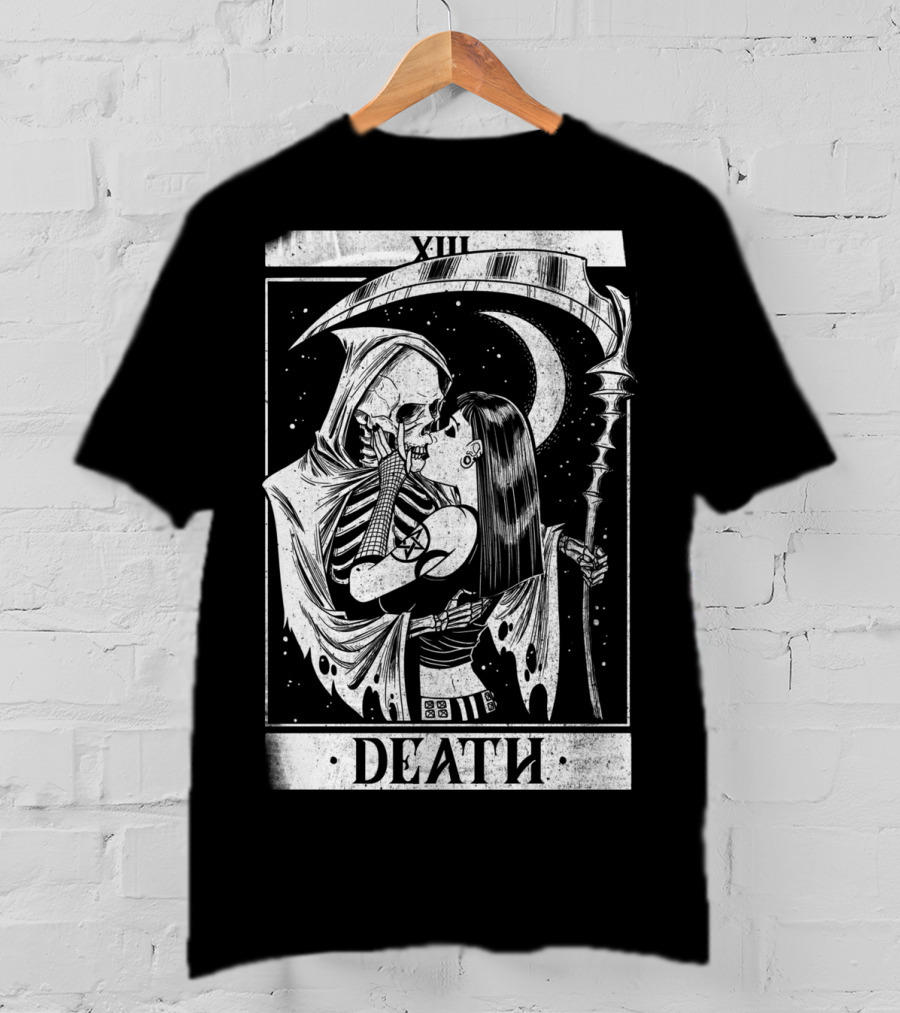 Blackcraft Vintage Death Grim Reaper Tarot XIII Kiss T-Shirt