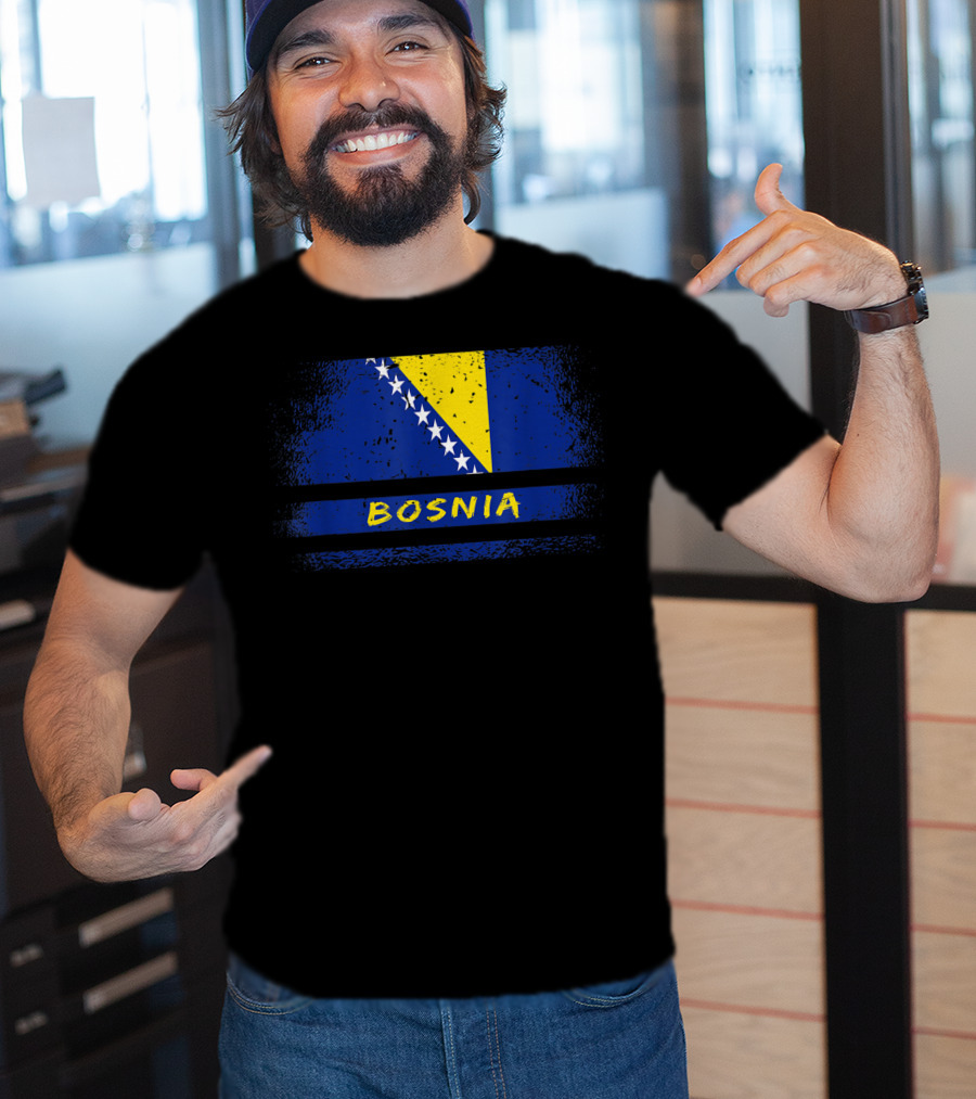 Bosnia Flag Vintage Sarajevo T-Shirt