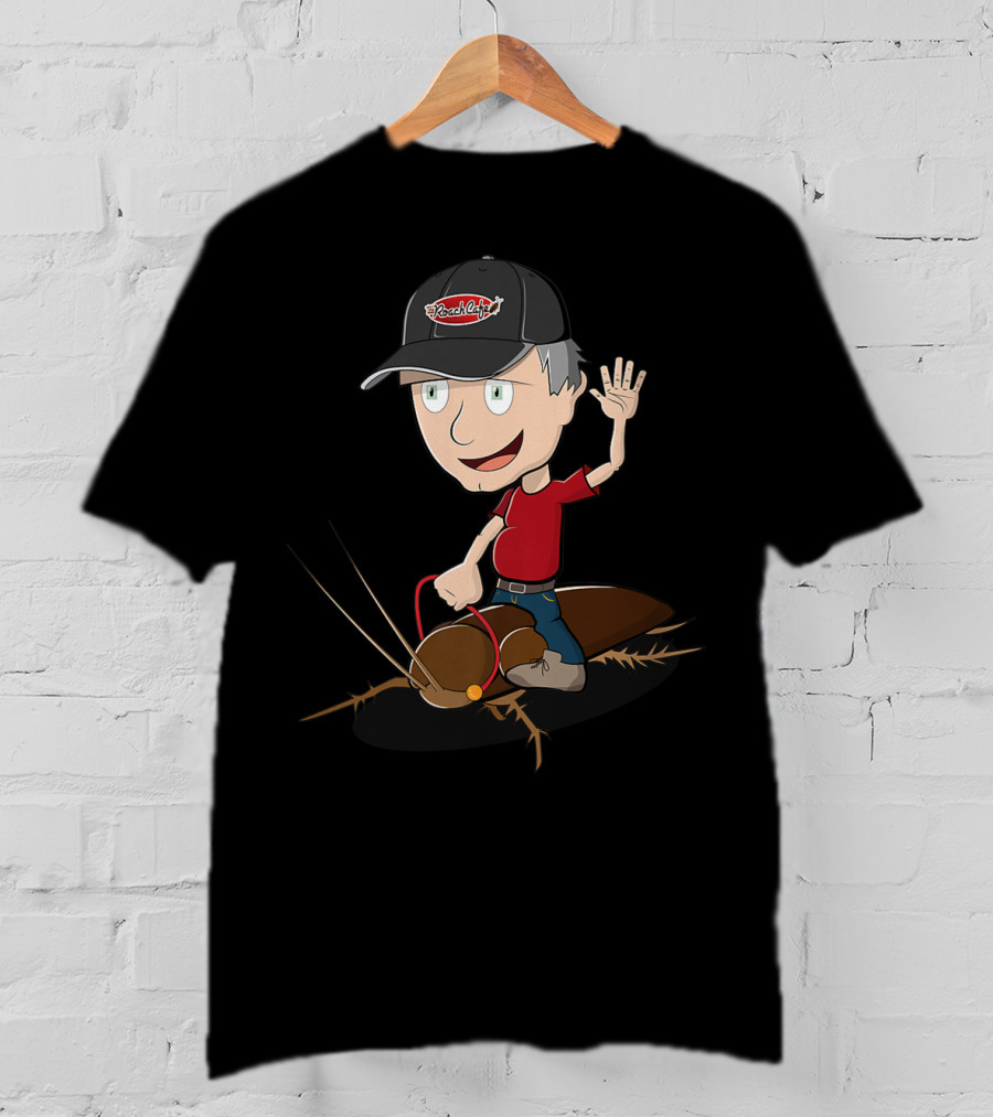 Cockroach Craig Cartoon Character With Cap And Giant Roach T-Shirt